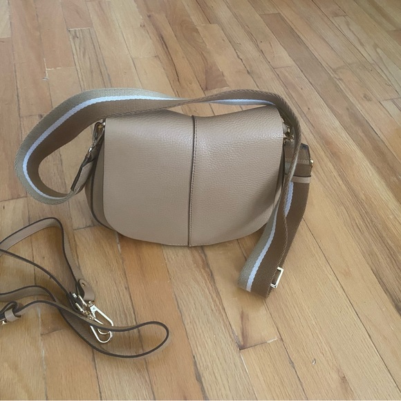 NEW 2-1 GIANNI CHIARINI |Leather Crossbody Bag In Beige - Picture 3 of 12